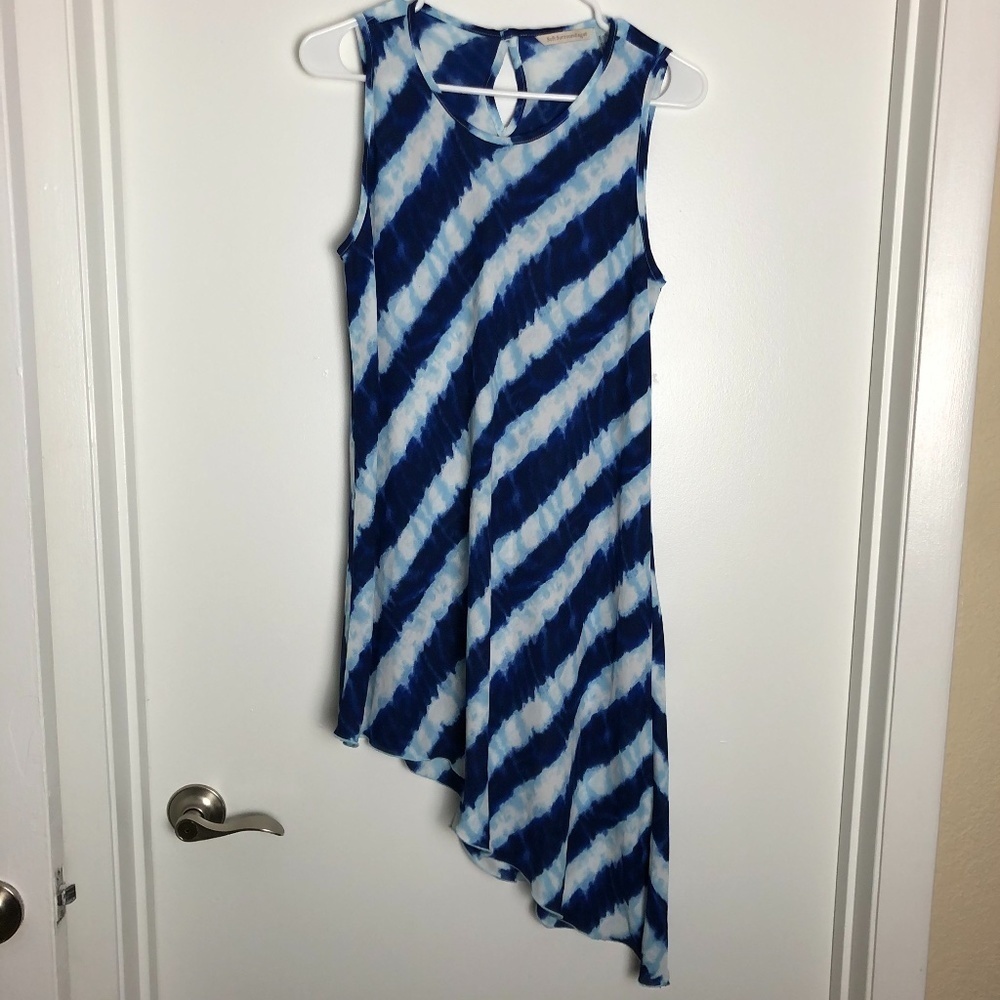 Soft Surroundings Blue Resortwear Cruise Asymmetrical Tides Top Women Size S